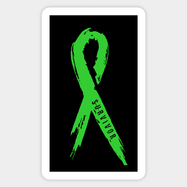 TBI Green Survivor Ribbon Shirt Sticker by survivorsister